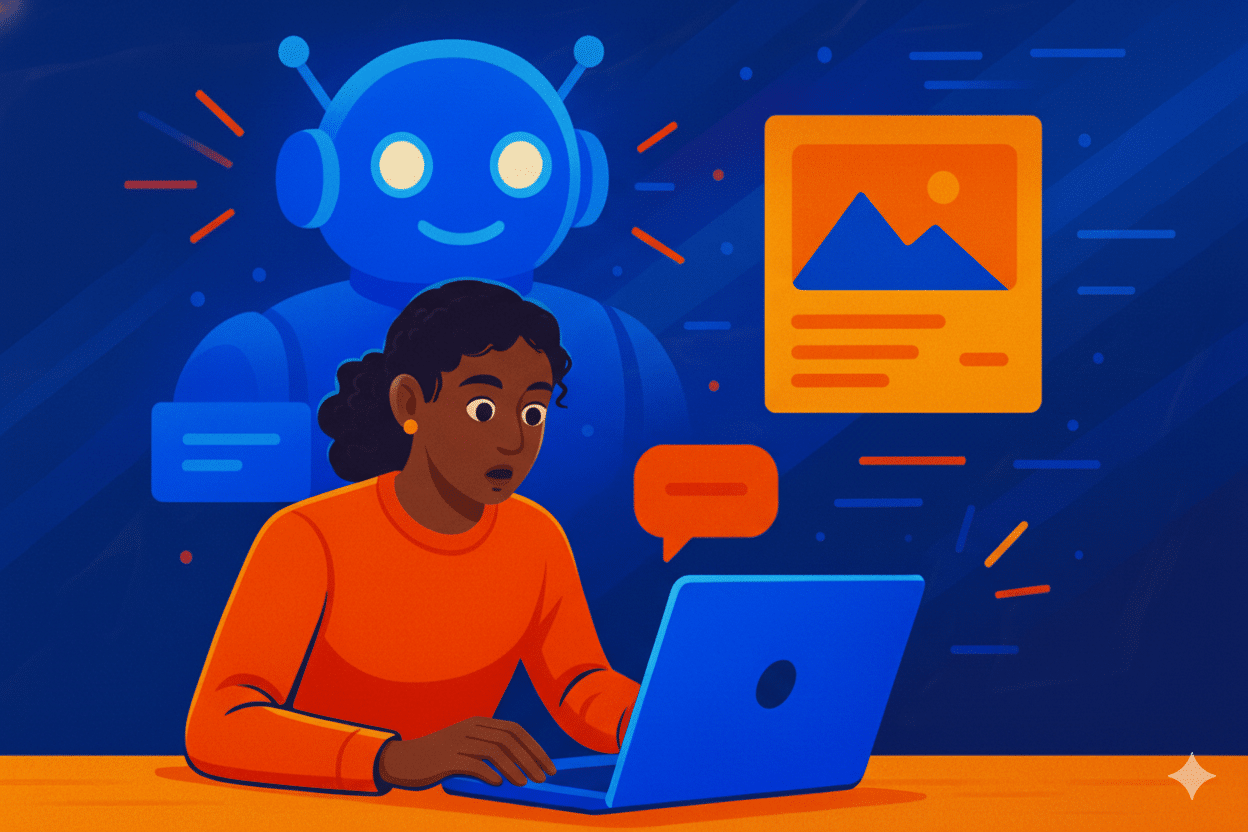 A woman discovering Meta's Infinite Creative